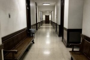 Assault charge courthouse hallway