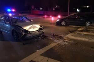 Intoxication assault crash scene